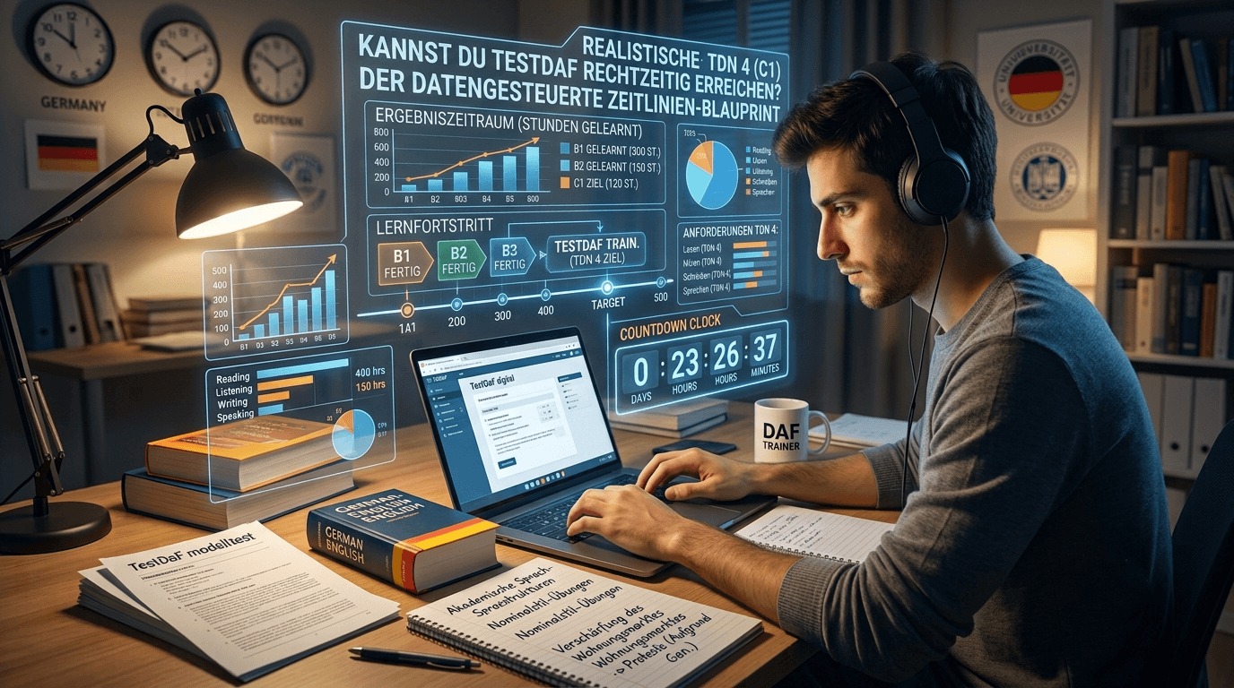 Can You Realistically Reach TestDaF TDN 4 (C1) in Time? The Data-Driven Timeline Blueprint